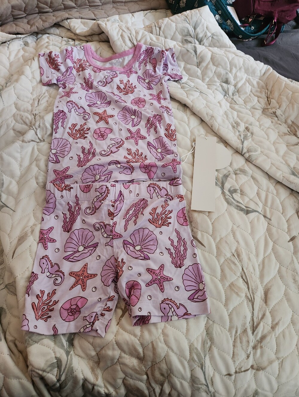 Caden Lane Pink and Purple Sea Life Short Pajama Set